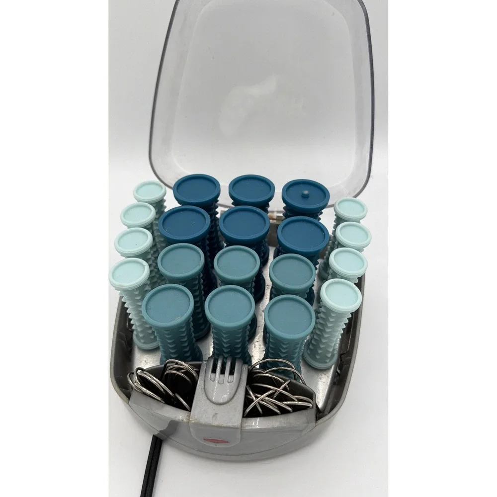 Conair‎ 20 Piece Cordless Heated Hair Rollers Set Blue Teal